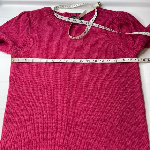 Ann Taylor Sweater Berry Pink Puffy Shoulder, New w/ Tags, Size L - Picture 10 of 10